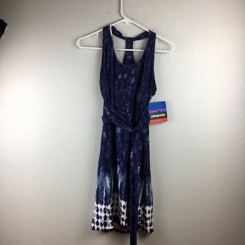 Patagonia Kiawah Island Dress dark blue tie dye